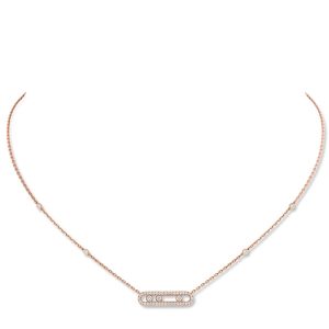 BABY MOVE COLLANA IN ORO ROSA CON PAVÉ DI DIAMANTI 0,35 CT
