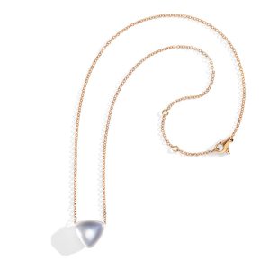 Pendente Freccia in oro rosa 18 carati madreperla bianca e cristallo di rocca