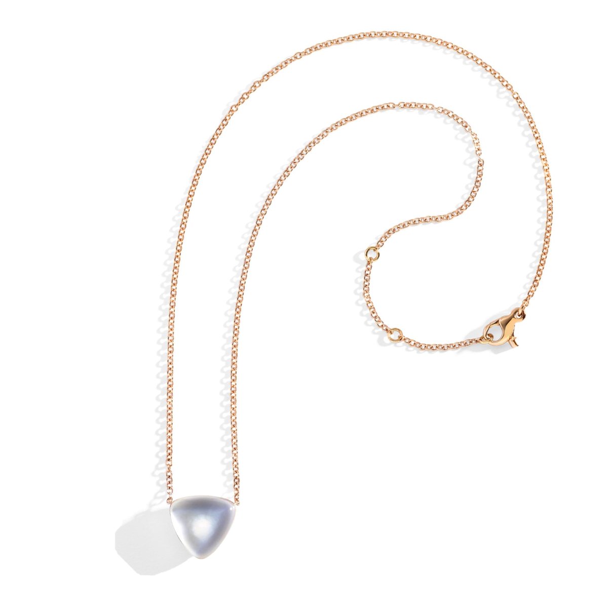 Pendente Freccia in oro rosa 18 carati madreperla bianca e cristallo di rocca