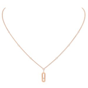 MOVE UNO COLLANA LUNGA IN ORO ROSA CON DIAMANTI 0,13 CT