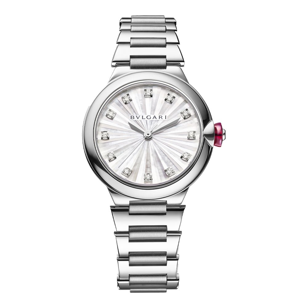 LVCEA OROLOGIO QUADRANTE INTARSIATO IN MADREPERLA BIANCA 33 MM