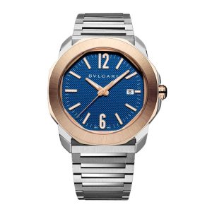 Orologio Octo Roma lunetta oro rosa quadrante blu