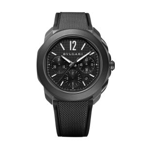 Orologio automatico Octo Roma quadrante nero con finiture Clous de Paris