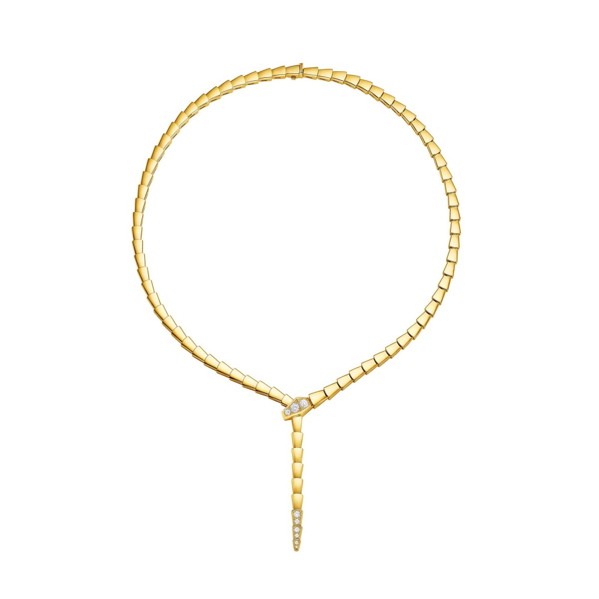 Serpenti Viper Collana Oro giallo Testa Coda Brillanti