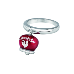 Anello Campanella con cuori smalto rosso nero Chantecler