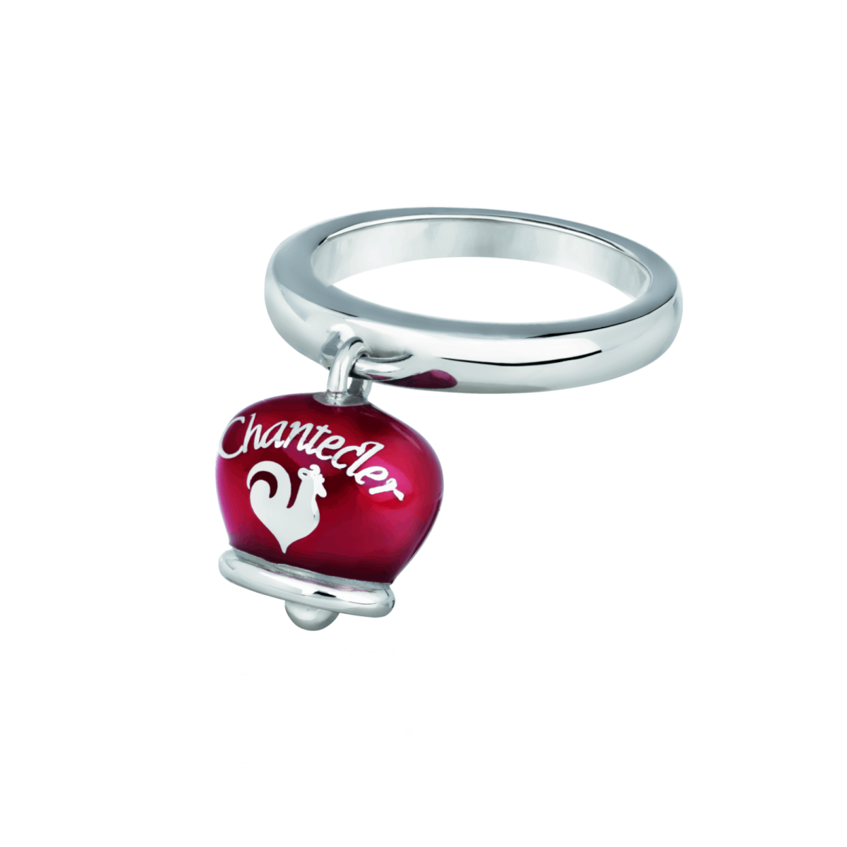 Anello Campanella con cuori smalto rosso nero Chantecler