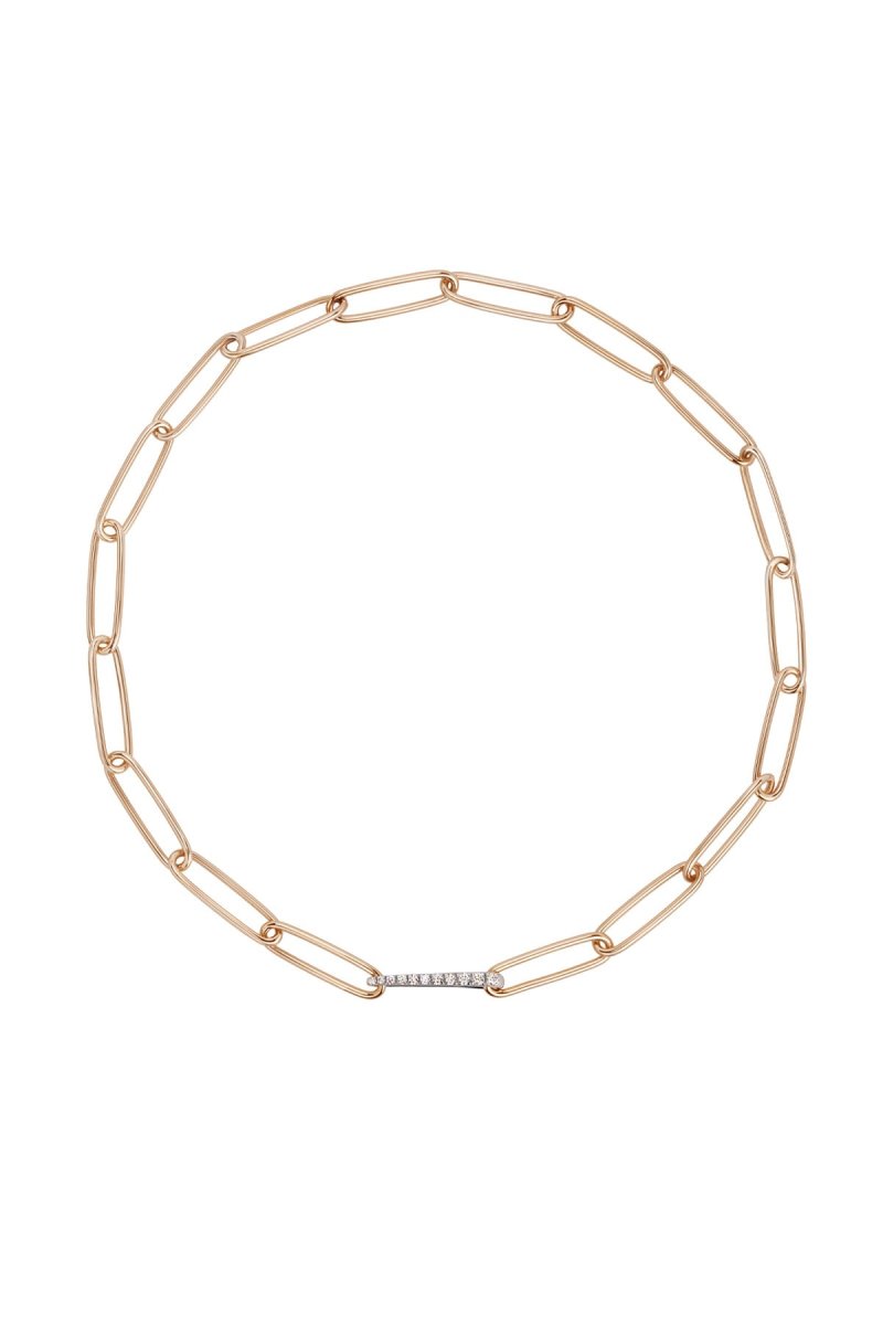 Catena Accessori maglie ovali oro rosa chiusura in diamanti