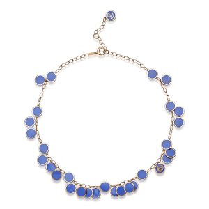 Collana girocollo Paillettes 38-42cm in oro e smalto blu