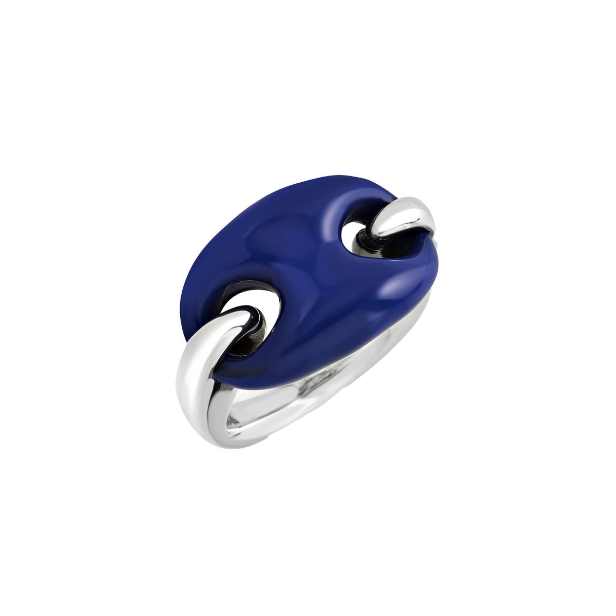 Anello Chantecler Et Voilà in argento maglia marina e bioresina lapislazzuli