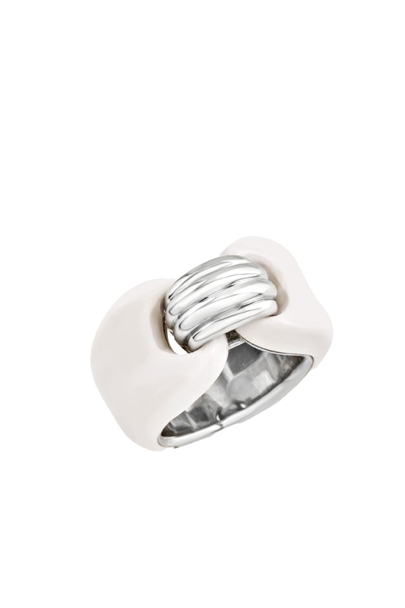 Anello a fascia Chantecler Capriness maglia marina argento bioresina kogolong