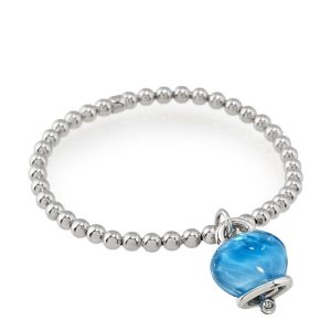 BRACCIALE ET VOILÀ ARGENTO CAMPANELLA MEDIA RESINA TOPAZIO AZZURRO