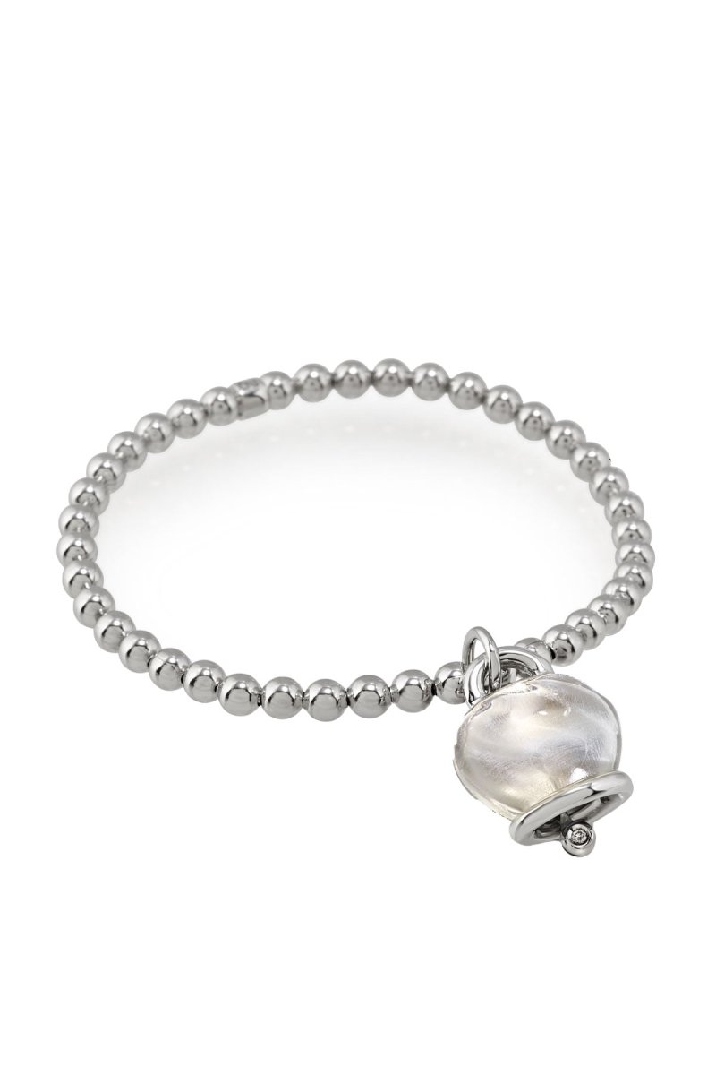 BRACCIALE ET VOILÀ ARGENTO CAMPANELLA MEDIA RESINA CRISTALLO DI ROCCA