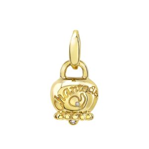 Ciondolo Campanella Medio Suamèm oro giallo 9kt e diamanti