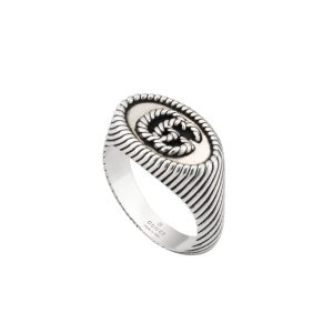 Anello Gucci chevalier Doppia G Argento