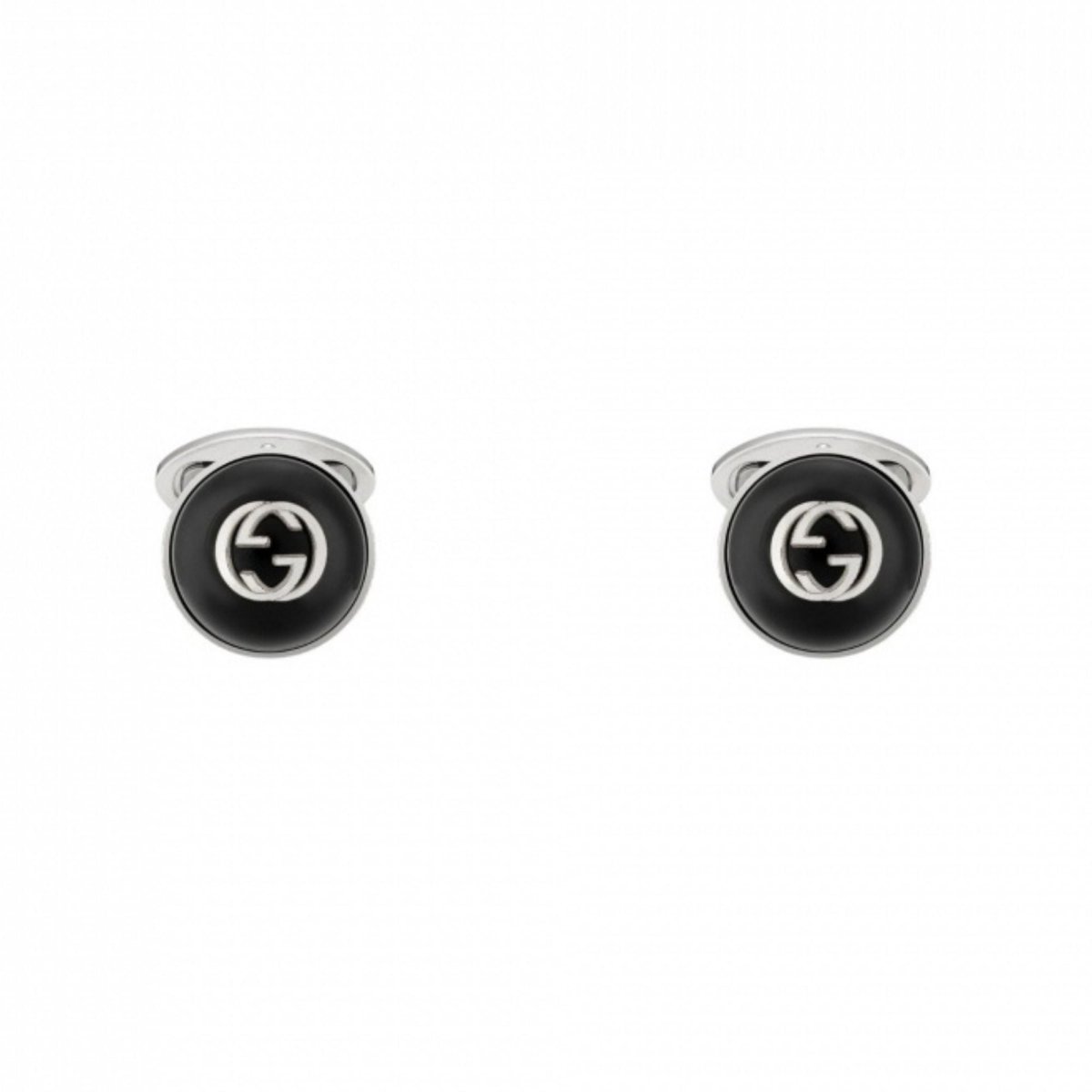 Gemelli polso argento GUCCI GG e Onice