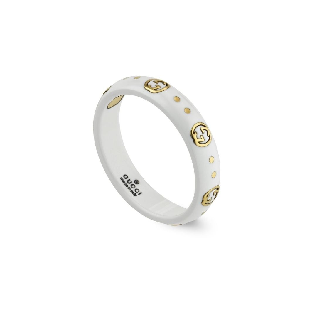 Anello GUCCI Icon con GG in oro giallo