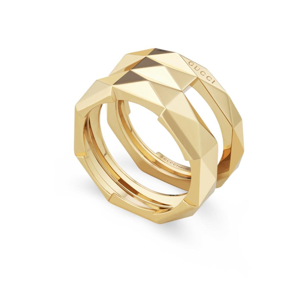 ANELLO DOPPIO CON BORCHIE GEOMETRICHE GUCCI LINK TO LOVE