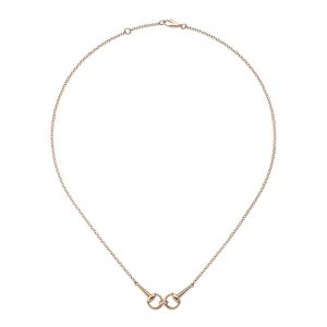 COLLANA HORSEBIT A CATENA CON DIAMANTI E MORSETTO ORO GIALLO 18 CARATI