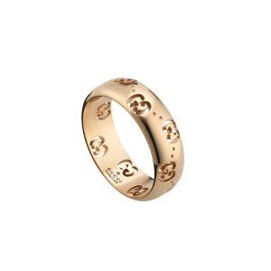 Anello GG Icon oro rosa sottile