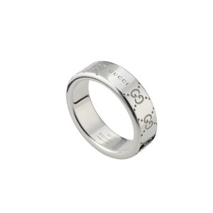 ANELLO A FASCIA LARGA GUCCI SIGNATURE CON DETTAGLIO GG