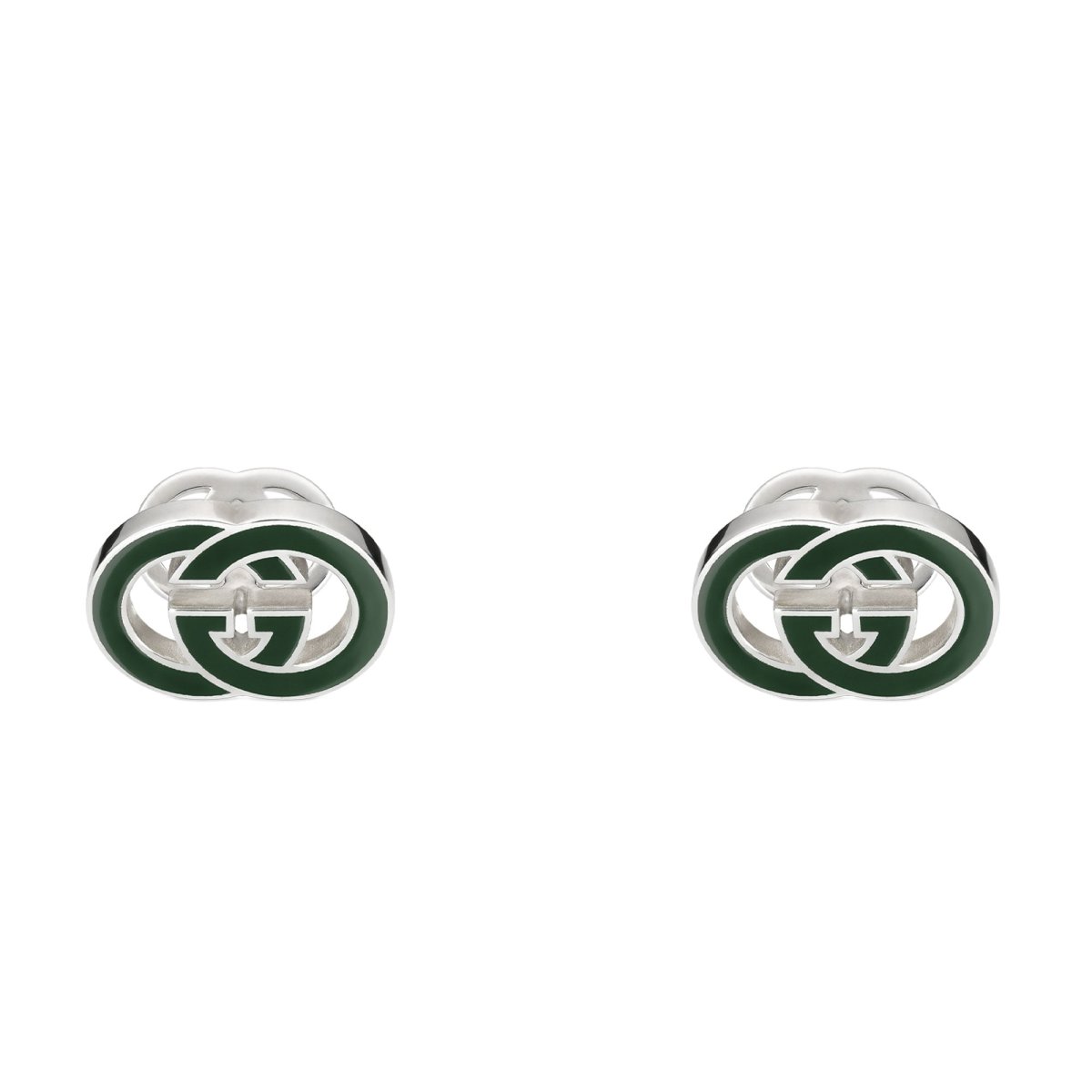 Gemelli Gucci Interlocking argento smaltati