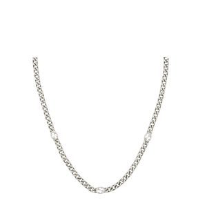 Collana Gucci Interlocking in argento ciondolo incrocio GG