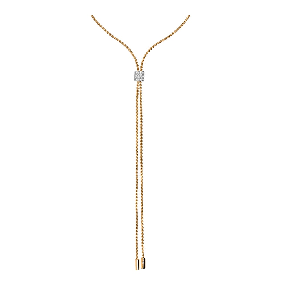 Collana in oro giallo con cursore in pavé di diamanti regolabile