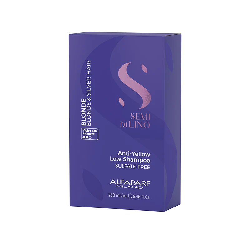 Alfaparf semi di lino blonde anti-yellow low shampoo – neutralizza gli indesiderati riflessi gialli