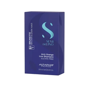 Alfaparf - semi di lino brunette anti-orange low shampoo - shampoo anti arancio per capelli castani