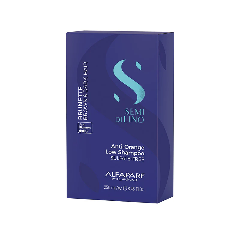 Alfaparf – semi di lino brunette anti-orange low shampoo – shampoo anti arancio per capelli castani