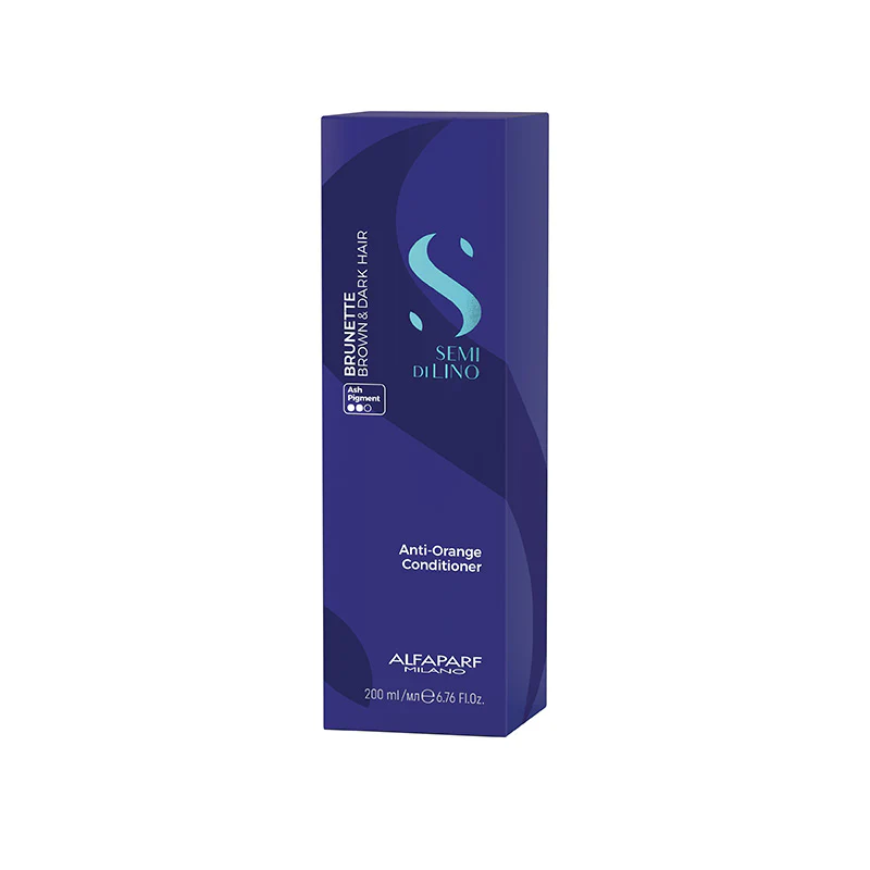 Alfaparf – semi di lino brunette anti-orange low conditioner – balsamo anti arancio per capelli castani