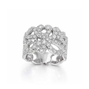 Anello barocco in oro bianco 18 ct con brillanti ct 1,83