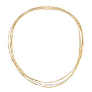 MARRAKECH Collana a tre fili in oro giallo con inserto di diamanti