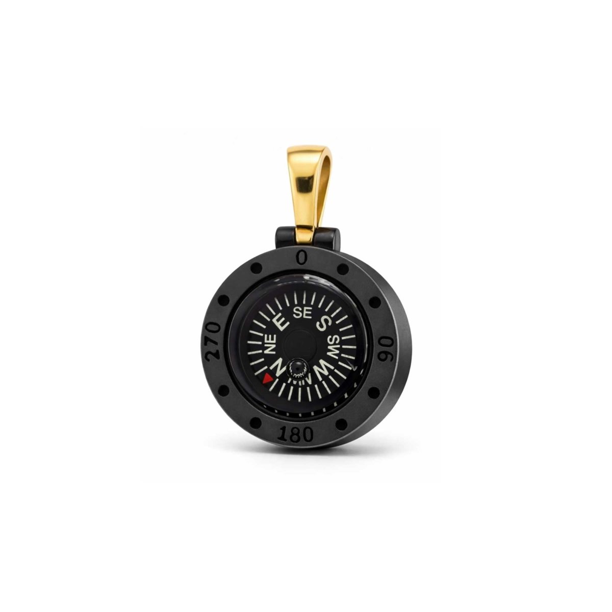 Ciondolo bussola grande in titanio