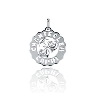 Chantecler Ciondolo Logo in argento sole e galli grande
