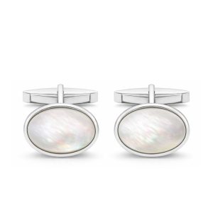 Gemelli Ovali Argento e Madreperla