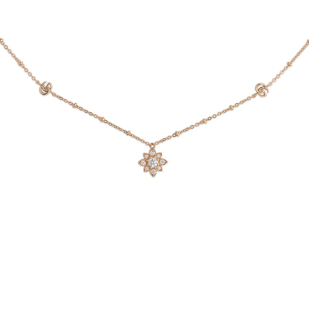 Collana Gucci FLORA e Doppia G con diamanti