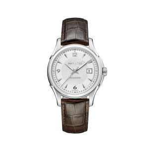 JAZZMASTER VIEWMATIC AUTO QUADRANTE ARGENTO CINTURINO IN PELLE 40 MM