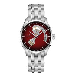 JAZZMASTER OPEN HEART AUTO QUADRANTE BORGOGNA IN ACCIAIO 40 MM