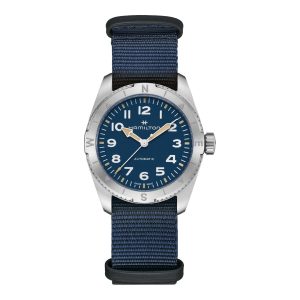 KHAKI FIELD EXPEDITION AUTO QUADRANTE BLU CON FINITURA SABBIATA 37 MM