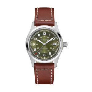 KHAKI FIELD AUTO 38 MM QUADRANTE VERDE CINTURINO IN PELLE