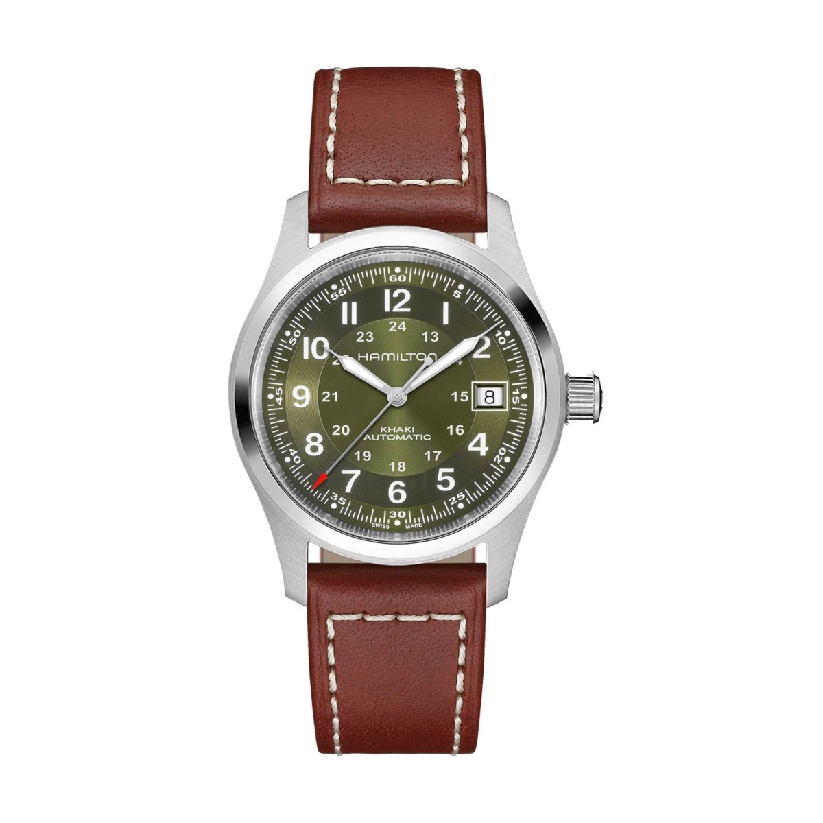 KHAKI FIELD AUTO 38 MM QUADRANTE VERDE CINTURINO IN PELLE