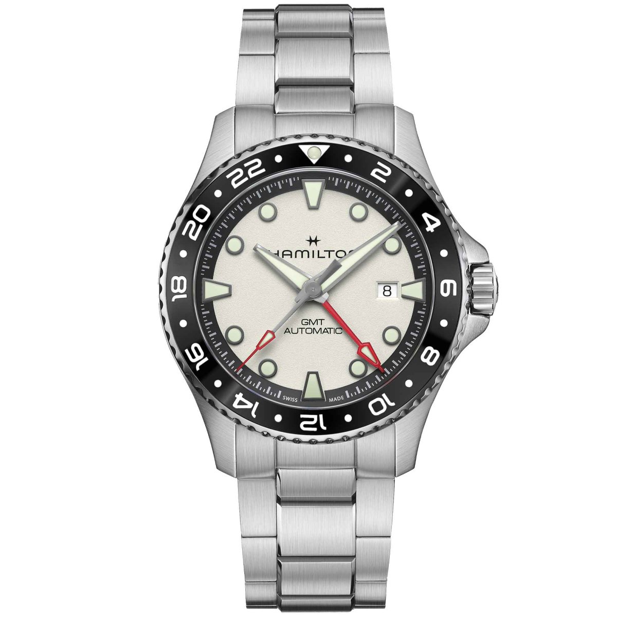 KHAKI NAVY SCUBA GMT AUTOMATIC QUADRANTE ARGENTO 43 MM