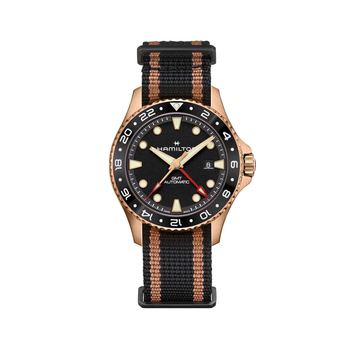 KHAKI NAVY SCUBA GMT AUTOMATIC 43MM BRONZO E TITANIO CON QUADRANTE NERO