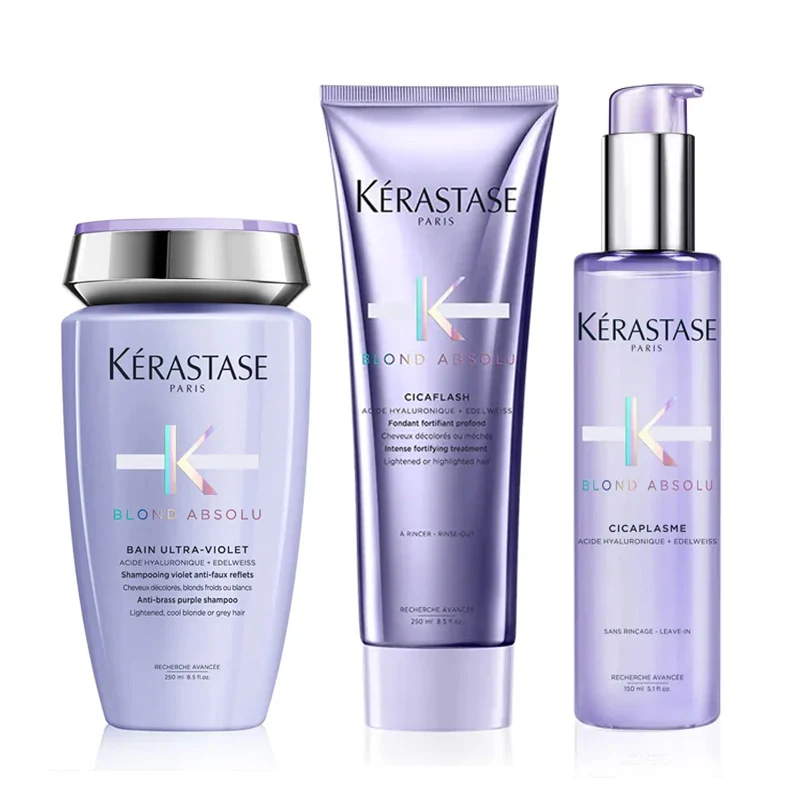 Kerastase blond absolu rituel – bain ultra violet 250 ml – cicaflash 250 ml e cicaplasme 150 ml