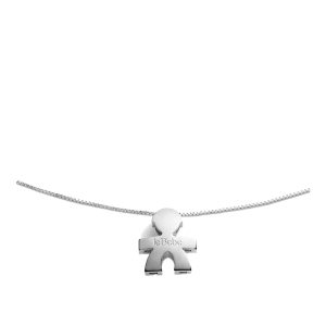 CIONDOLO I TESORINI CON SAGOMA BIMBO E CATENA IN ORO BIANCO