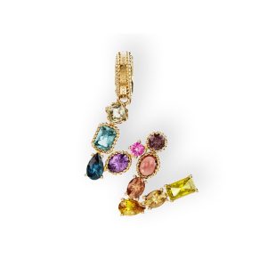 CHARM W RAINBOW ALPHABET CON GEMME MULTICOLORE