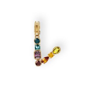 CHARM V RAINBOW ALPHABET CON GEMME MULTICOLORE