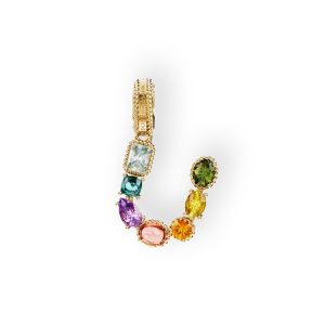 CHARM U RAINBOW ALPHABET CON GEMME MULTICOLORE