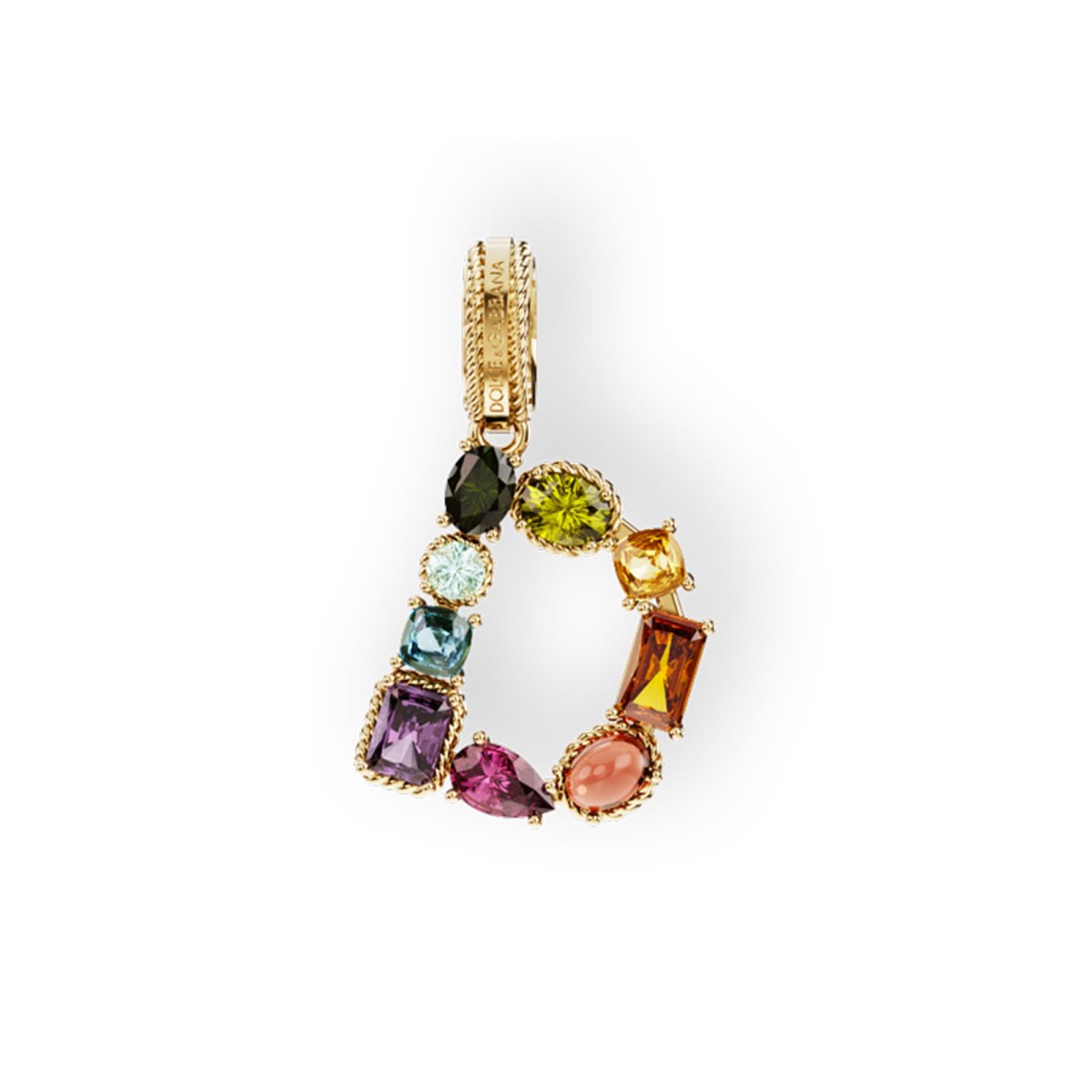 CHARM D RAINBOW ALPHABET CON GEMME MULTICOLORE